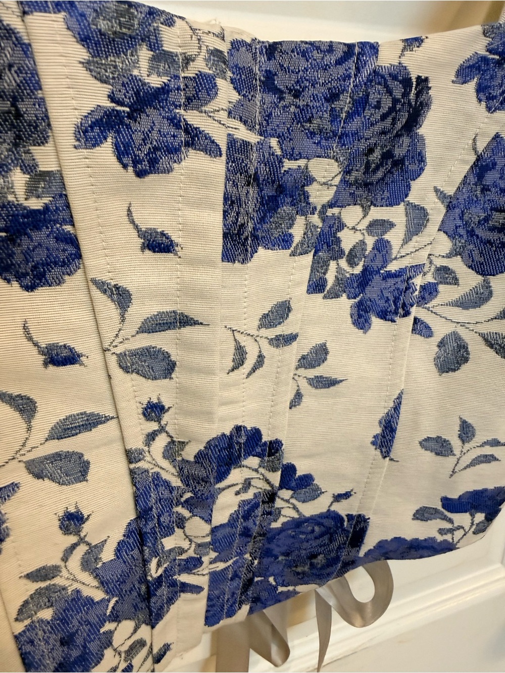 Windsor Blue Floral Corset Crop Top - Picture 3 of 3